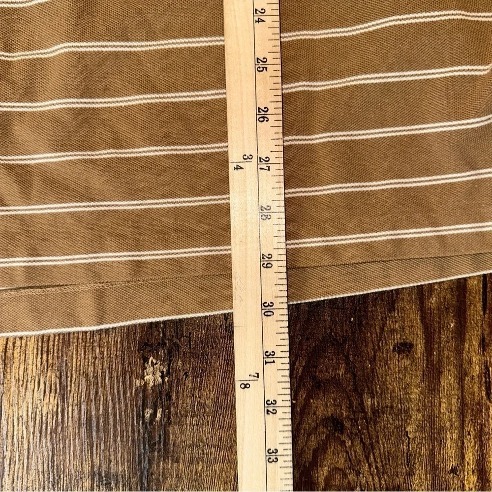 Polo by Ralph Lauren Shirt Mens XL Brown Stripe Knit Polo Green Pony Logo